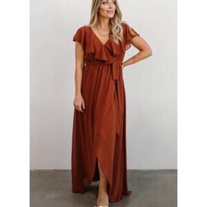 NWT Baltic Born Ruffle Maxi Dress Orange 3X